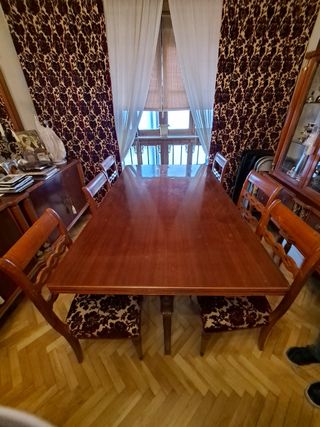 Mesa extensible con 6 sillas