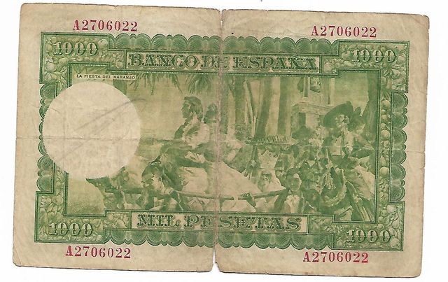 BILLETE ORIGINAL 1.000 PESETAS DE 1951 SERIE A