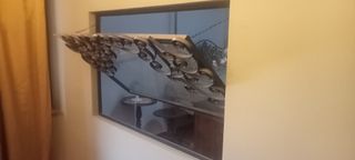 Ventana de forja con arabescos 151x98cm.