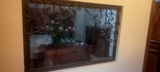 Ventana de forja con arabescos 151x98cm.