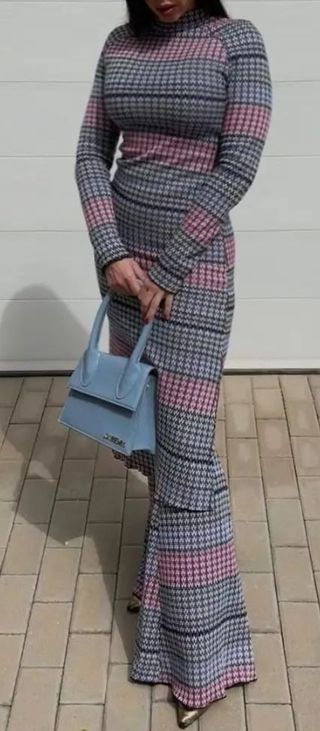 Pantalón de punto acampanado L