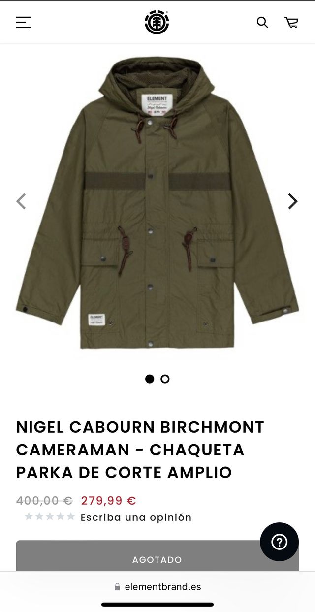 Chaqueta Parka Element Nigel  Cabourn. T:XL