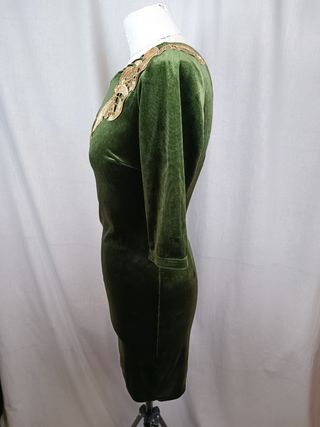 vestido terciopelo verde ajustado