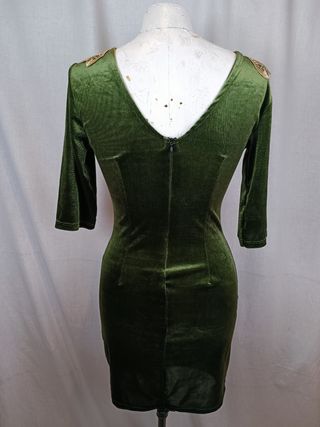 vestido terciopelo verde ajustado