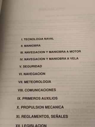 CURSO PARA PATRON DE EMBARCACION DE RECREO