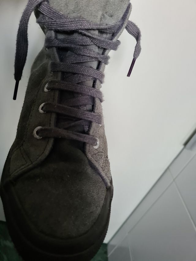  bota superga cris de piel con cuña interior