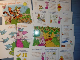 48 Tarjetas y 18 láminas de Winnie de Pooh para ni