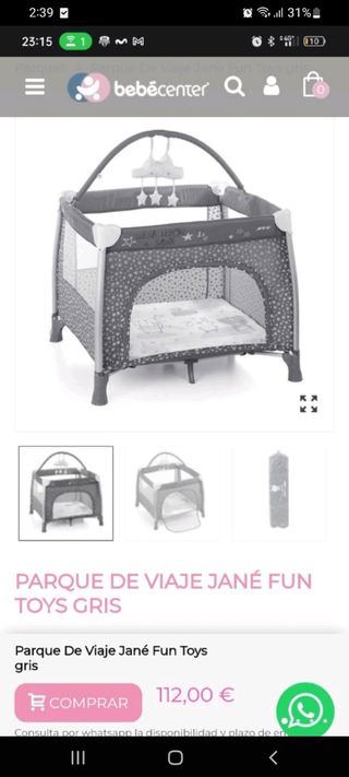 Parque cuna cama portátil