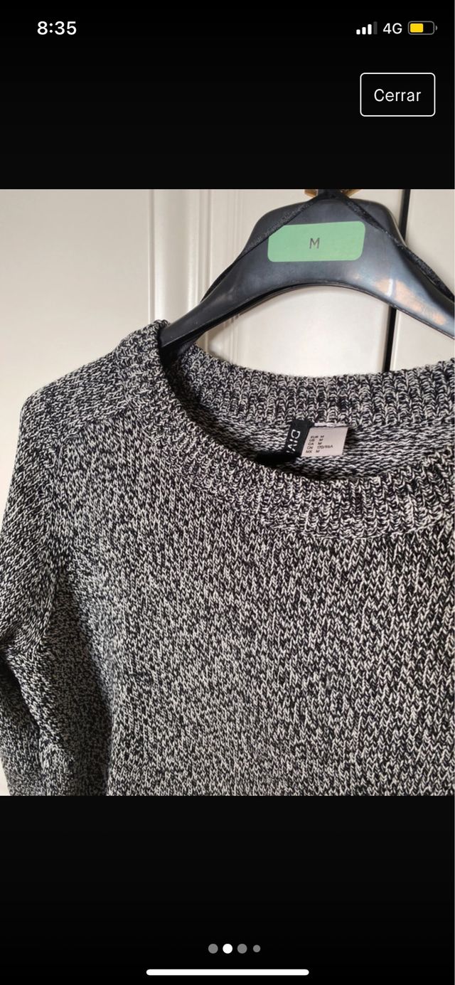 Jersey jaspeado negro y blanco