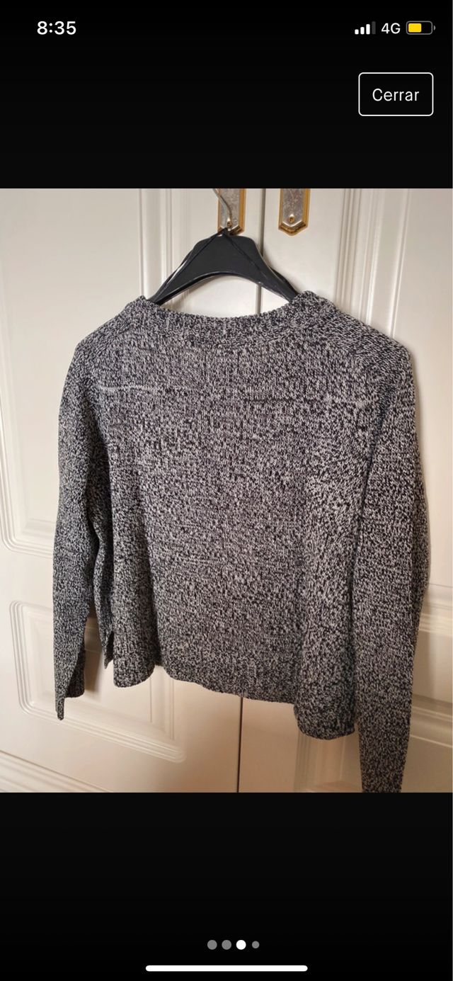 Jersey jaspeado negro y blanco