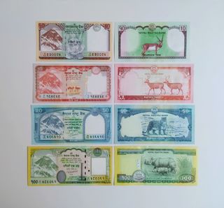 Billetes de Nepal sin circular (Lote 2)