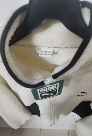 Chaqueta borreguillo mujer puma blanca y negra. S