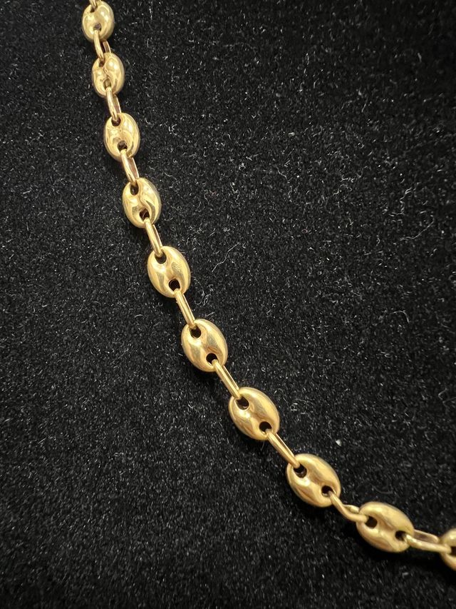 Cadena calabrotes granos de cafe de oro 18k 60cm de segunda mano por 1. Cadena calabrotes granos de cafe de oro 18k 60cm de segunda mano por 1.