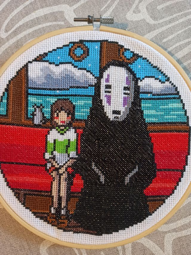 Bastidor bordado El viaje de Chihiro punto de cruz