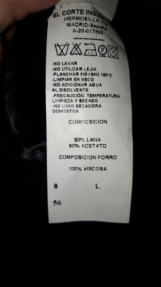 Americana Emidio Tucci talla 56..El corte inglés.