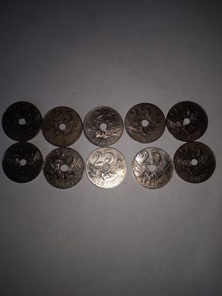 monedas de 25 centimos de 1927 Alfonso xlll.      