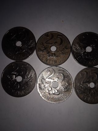 monedas de 25 centimos de 1927 Alfonso xlll.      