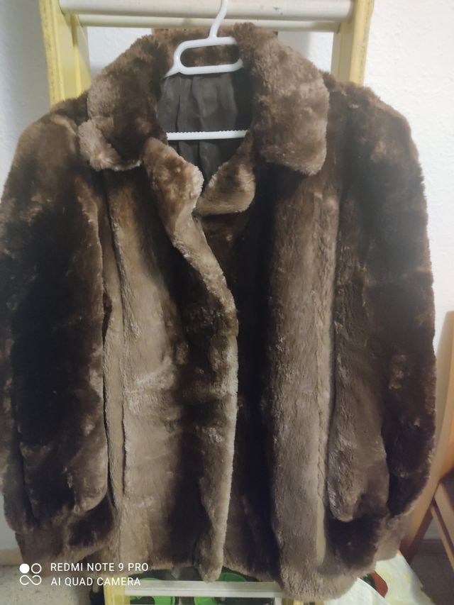abrigo de piel de zorro auténtica