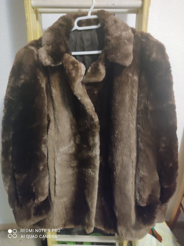 abrigo de piel de zorro auténtica