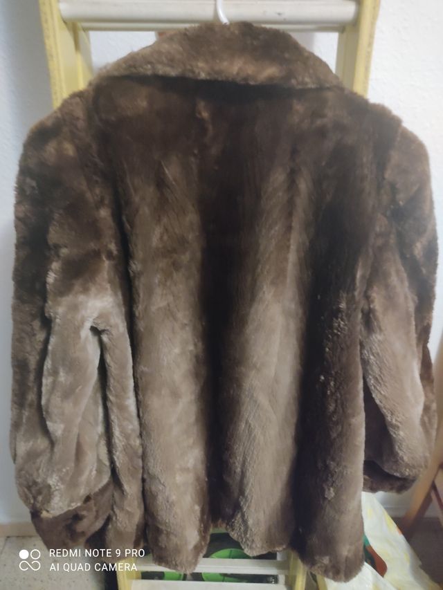 abrigo de piel de zorro auténtica