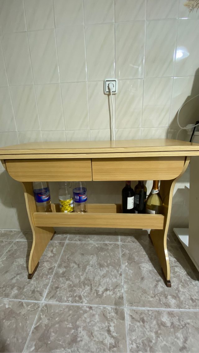 Mesa libro de cocina 90x80 abierta y cerrada 90x40