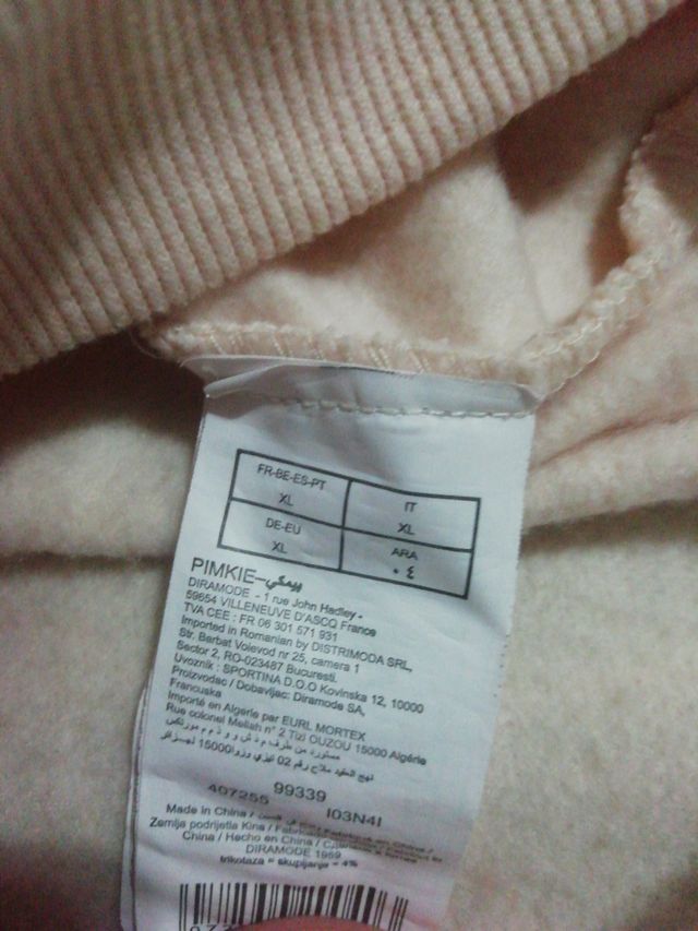 sudadera talla XL pimkie rosa claro mujer