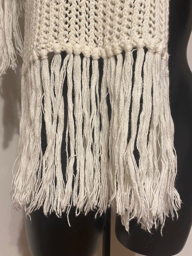 Sciarpa fatta a mano color panna