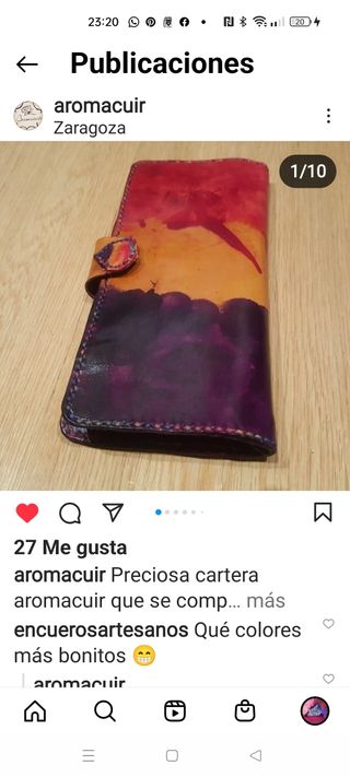 Aromacuir..el arte en cuero bolso,cartera,pulsera,