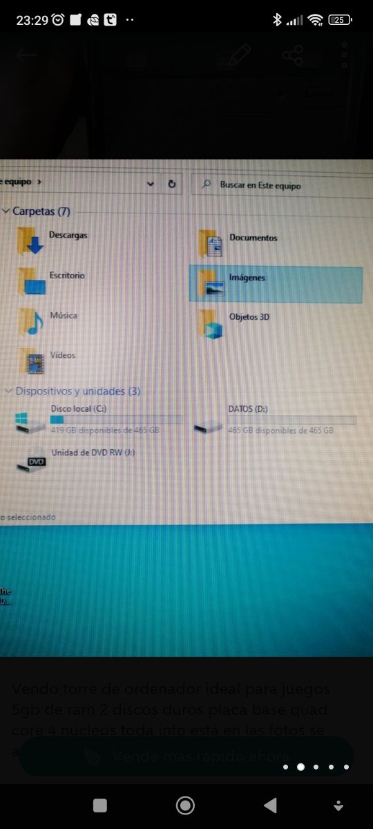 lote 2 ordenadores más pantalla