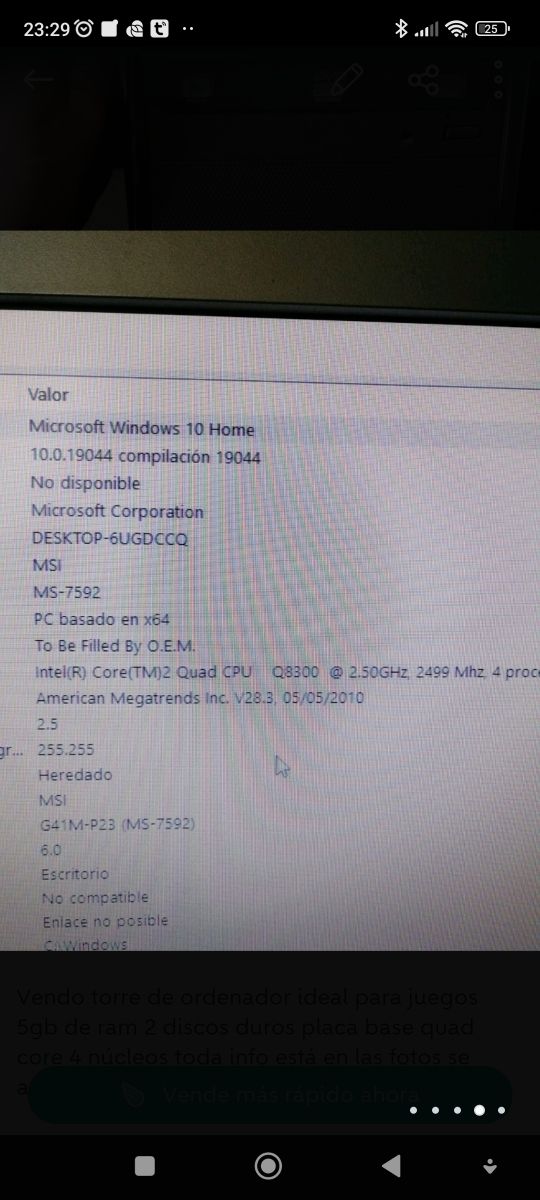 lote 2 ordenadores más pantalla