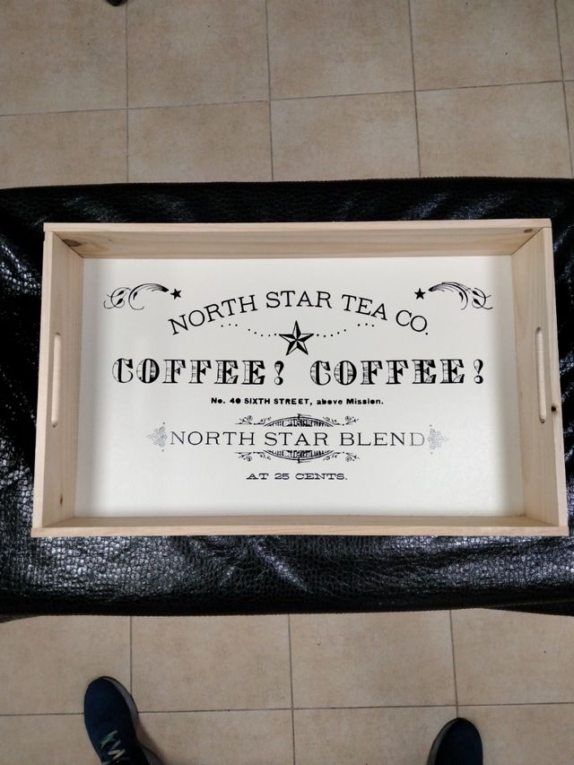 Bandeja cajón vintage para el cafe