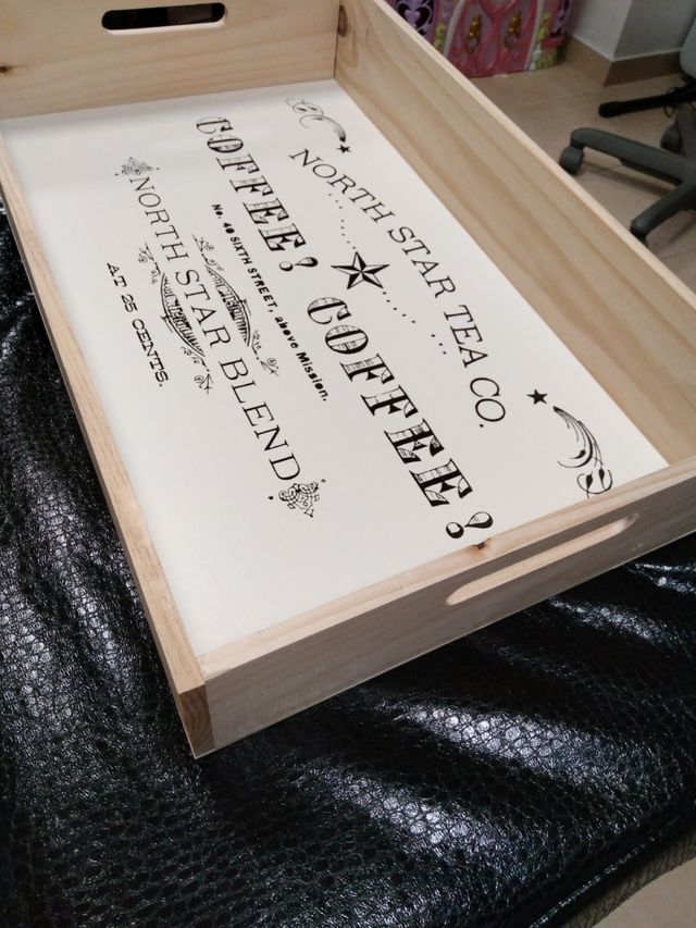 Bandeja cajón vintage para el cafe