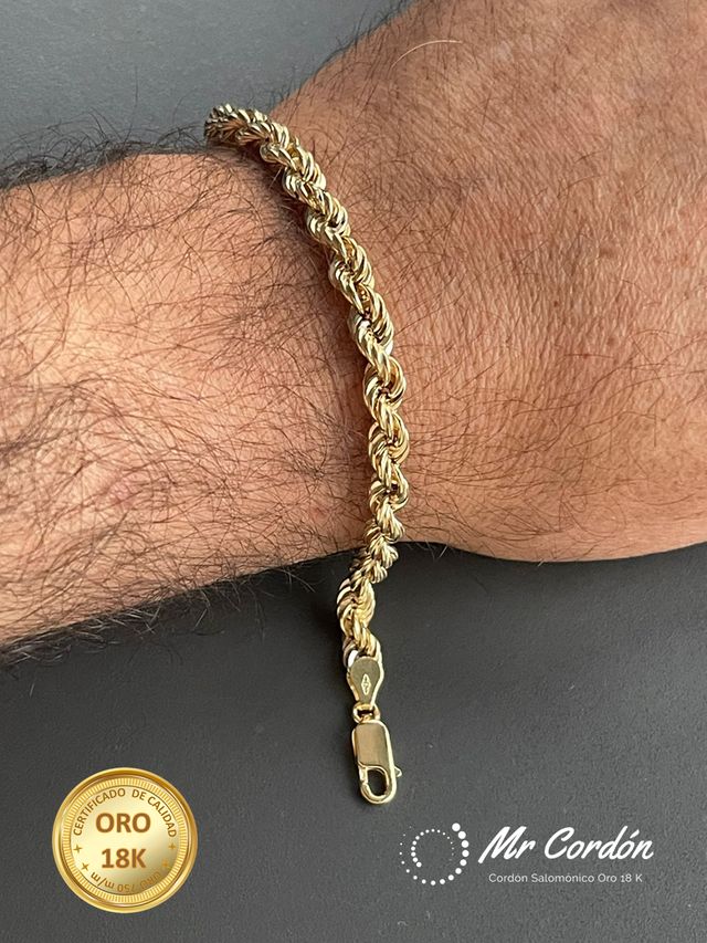 Pulsera Cordón Salomónico 6.00 mm 18 Kilates