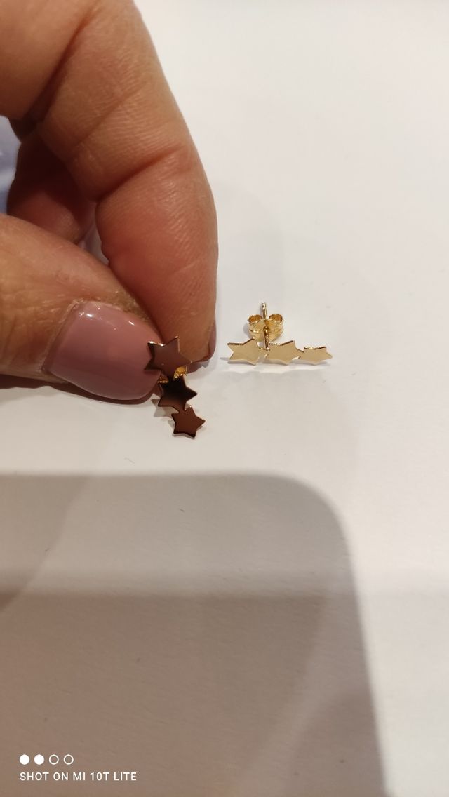 pendientes de oro 18k estrellas