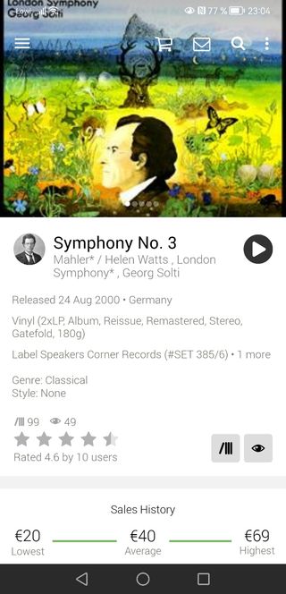 Vinilos sinfonia 3 de Mahler por Georges Solti