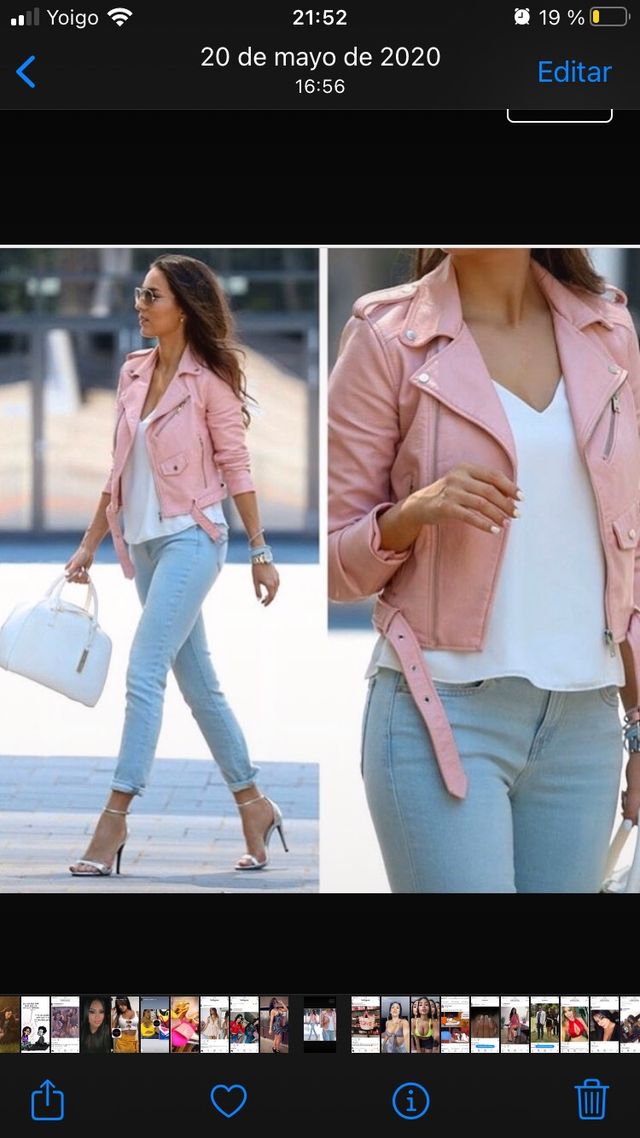 Chaqueta rosa polipiel de Bershka