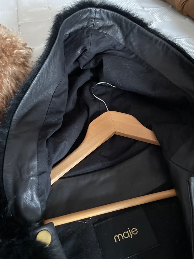 Chaquetón pelo y piel Maje