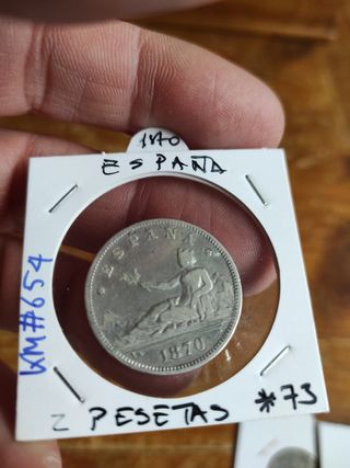 Monedas de plata del Gobierno Provisional 1869-187