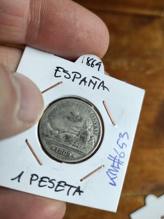 Monedas de plata del Gobierno Provisional 1869-187