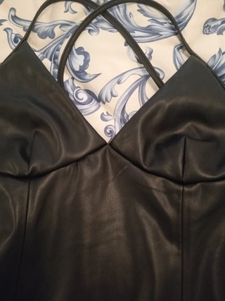 Ocasión  Nuevo Vestido polipiel  Negro precioso