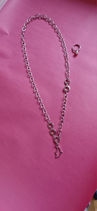 Collar largo + anillo acero