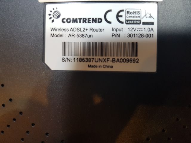 Router COMTREND WIFI AR-5387un + cables jazztel