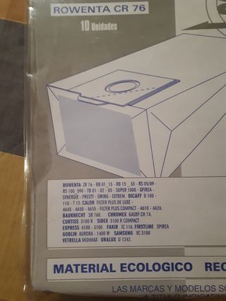 Bolsas aspiradora 