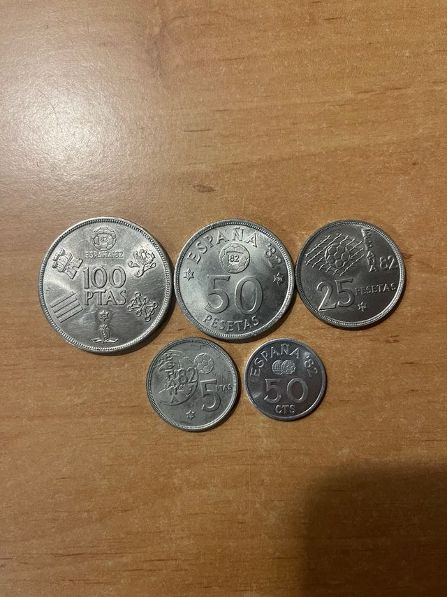 Monedas Mundial fútbol España 82"