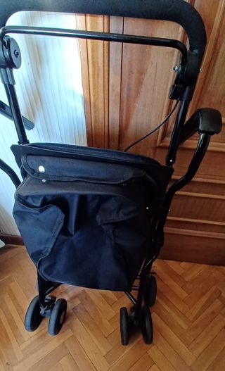 Andador de adultos-4 ruedas y silla con reposabraz