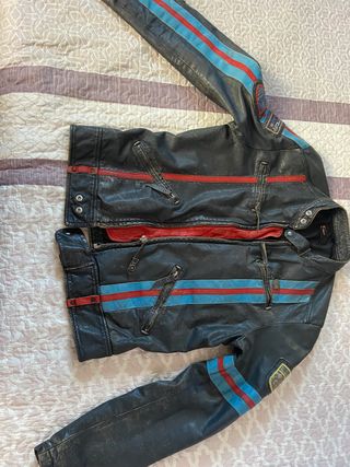 Cazadora de piel de diesel talla L ajustada 