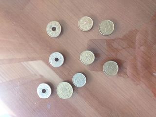 Lote 9 monedas peseta 