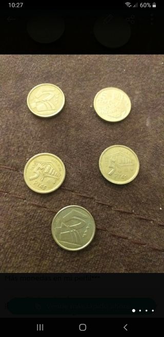 Lote 9 monedas peseta 