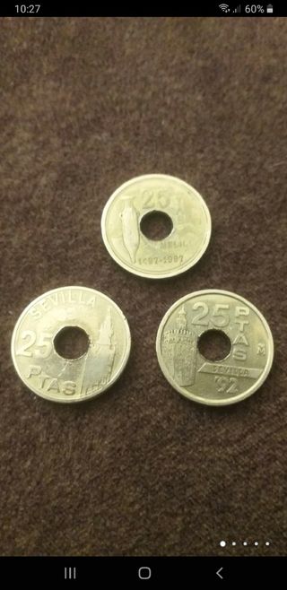 Lote 9 monedas peseta 