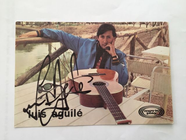Luís Aguilé postal autografiada